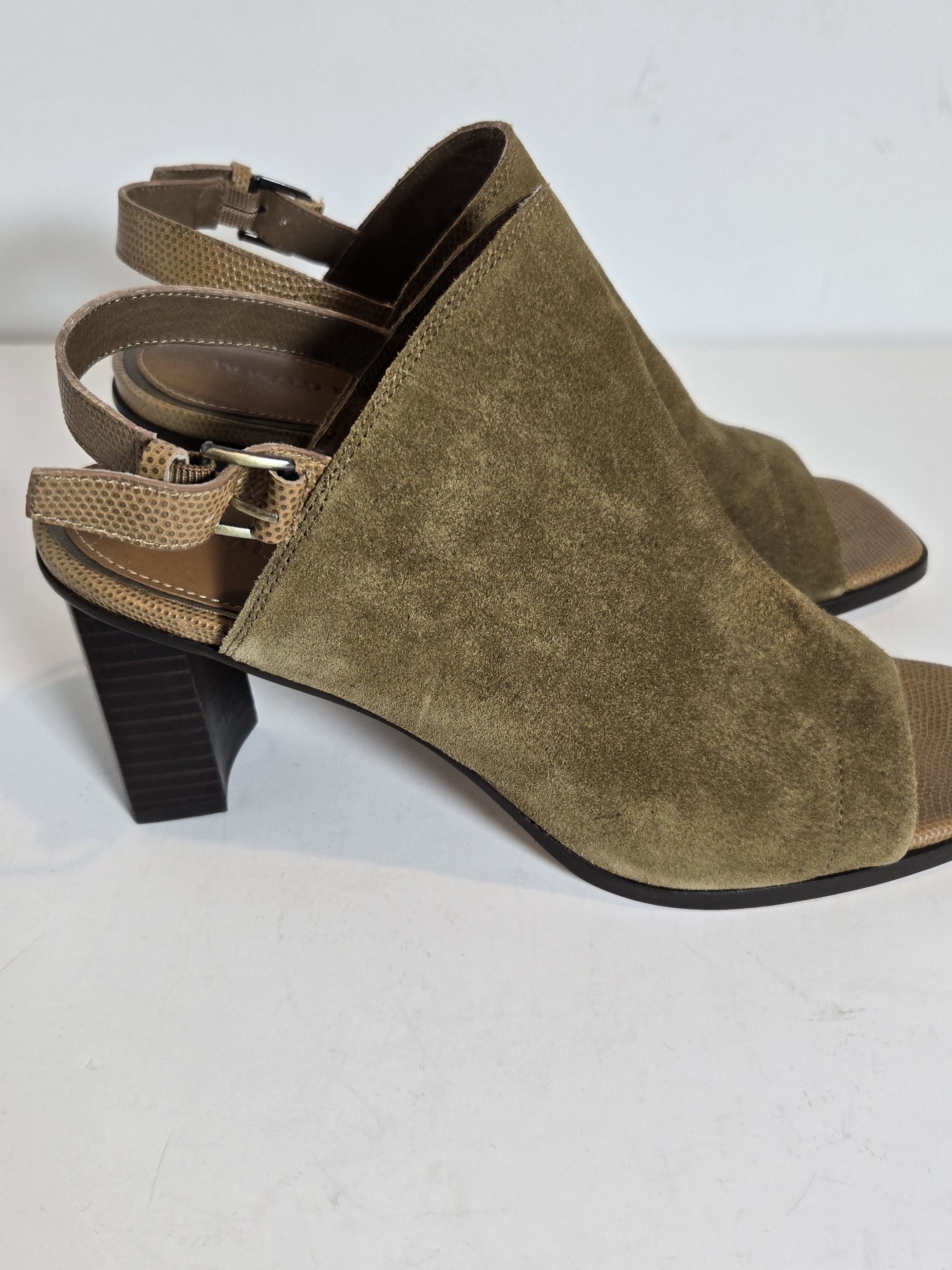 Donald J. Pliner Suede Peep-Toe Slingback Heels